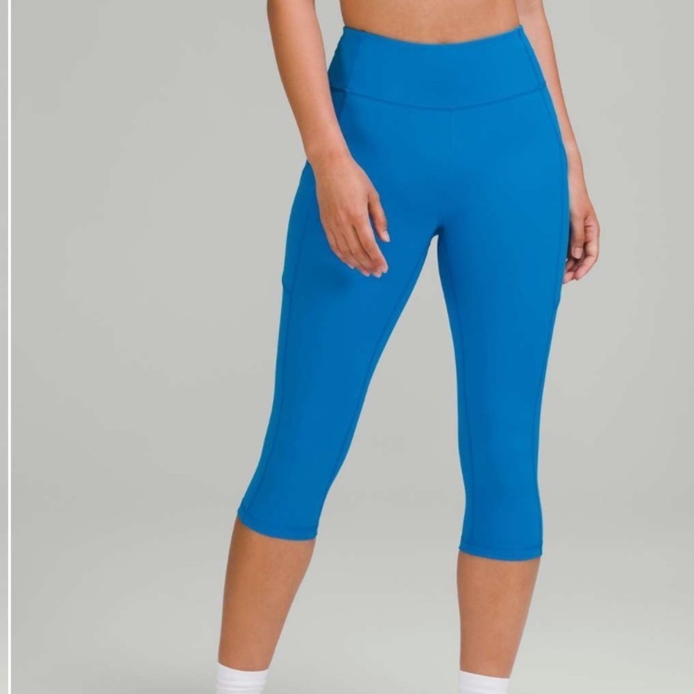 Lululemon Invigorate High Rise Poolside Blue Crop 17” Leggings - Picture 9 of 9